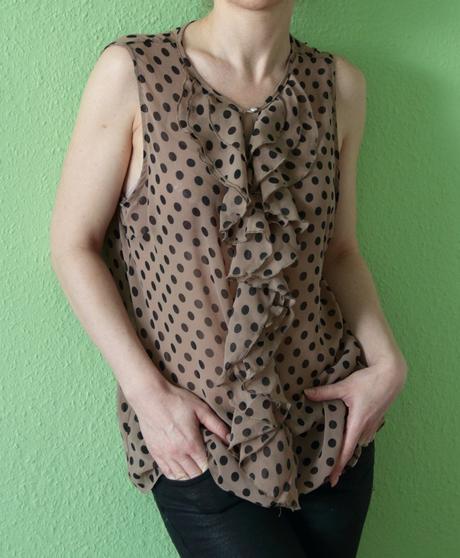 Puntíkatá retro halenka bez rukávů sweewe m-l, l