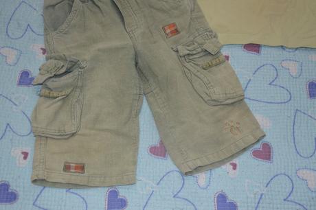 Olivový komplet, manžestráky, triko 80/86, 80