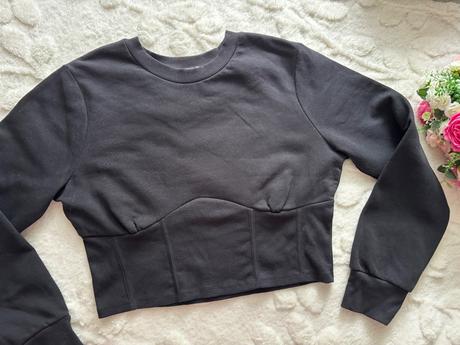 K6/ mikina černá crop - v.38/40, primark,m