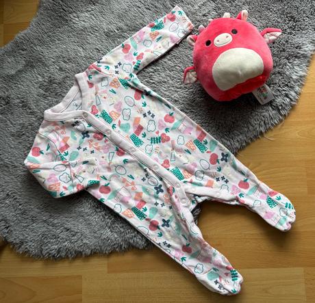 Overalek s květy růžový - v.1 měs. zn. monthecare, 56