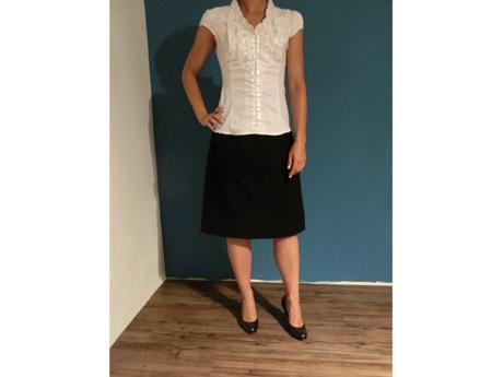 Černý kostýmek sukňový sako sáčko sukně komplet, m