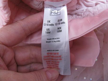 Růžová tylová sukně s třpytkami, f&f,86