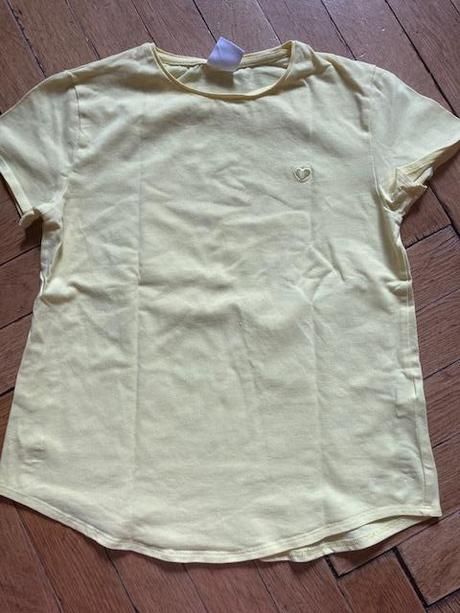 Žluté bavlněné tričko tunika, zara,140