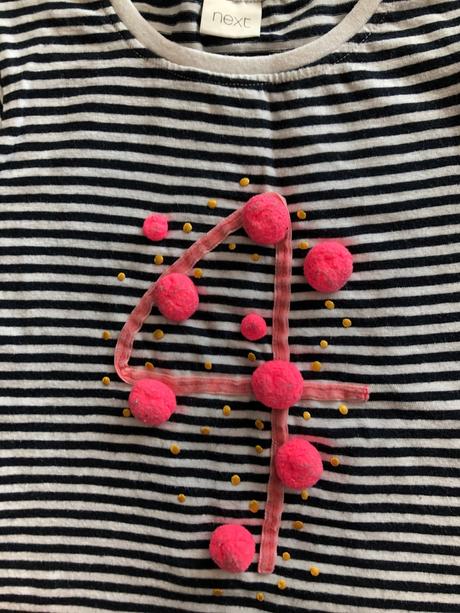 Triko next vel.110cm,4-5let růžové bambule čísl4, next,110