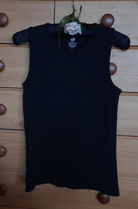 H&m černé bavlněné tílko, h&m,164