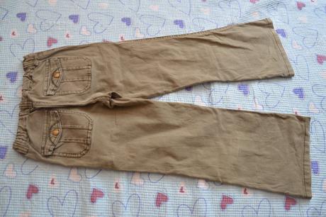 Khaki pohodlné elastické džíny plátěné kalhoty, 134