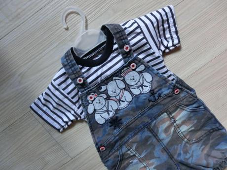 Nový komplet s army vzorem obrázky medvídků, 68