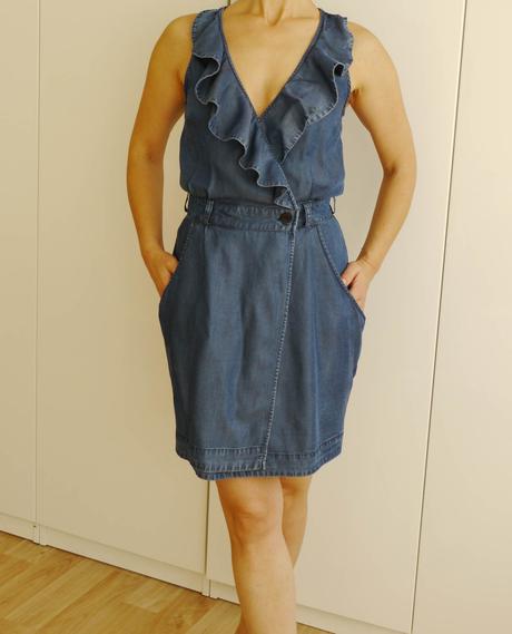 Dzinove zavinovaci saty vel. 34 h&m, h&m,xs