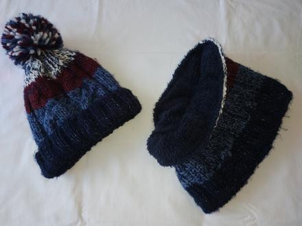 Pletená čepice +  nákrčník - f&f - 7-10 let, f&f