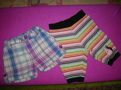 Šortky bavlna kárečkové, vel. 6-9 měsíců, 74