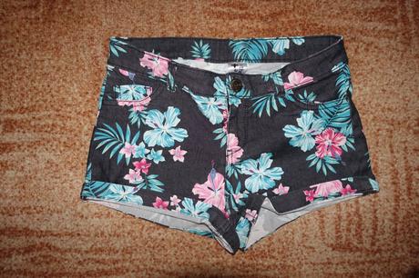 Riflové kytičkované kraťasy c&a vel. 146, c&a,146