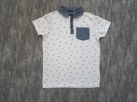 Bílé tričko triko s límečkem polo, george,152