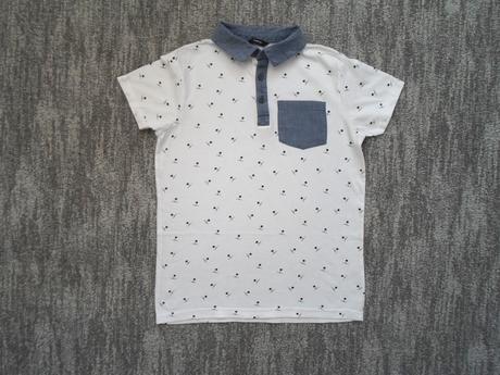 Bílé tričko triko s límečkem polo, george,152