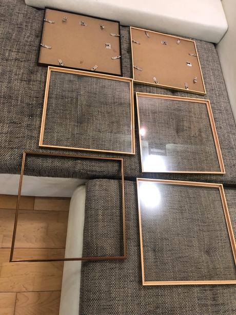 6 ramu na obrazky ctverec 40x40 zlate,medene, 