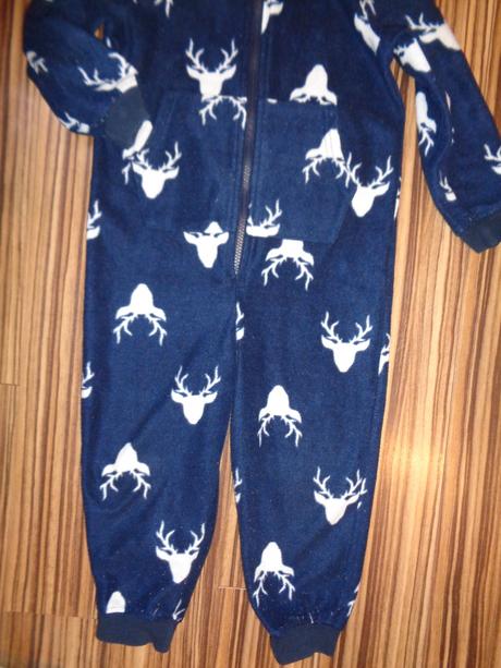 Modrý flísový overal s jeleny 98/104, lupilu,98