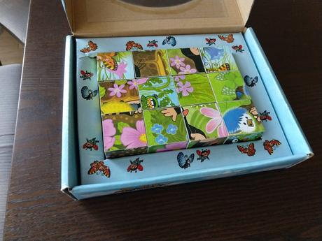 Dřevěné skládací kostky krtek dino, 