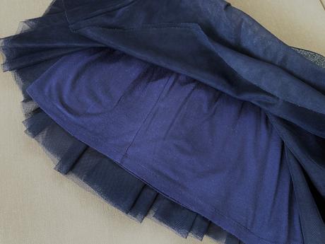 Tylová kolová sukně vel. 122/128 tm.modrá, tchibo,122