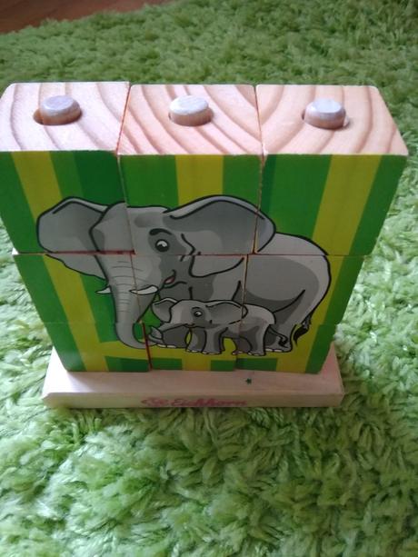 Dřevěné kostky se zvířátky,