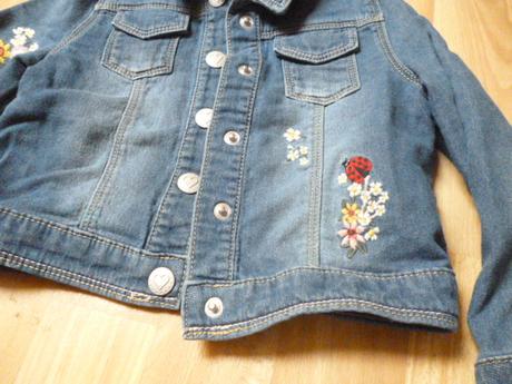 Elastická riflová bunda vel. 3-4 s beruškou, nutmeg,104