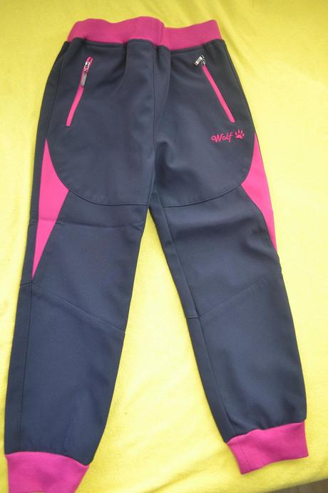 2x softshellové podzimní a zimní kalhoty 104, wolf,104