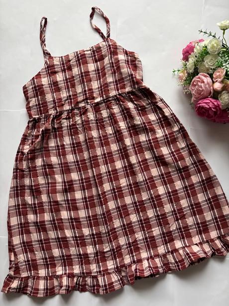 Ob/ šaty kárované - v. 11/12 let, nutmeg,152