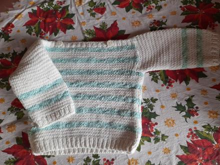 Svetr s pruhem pro holčičku bílý, 80