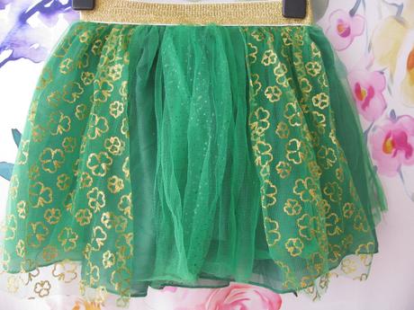 Tylová zlato zelená dívčí sukně, 104