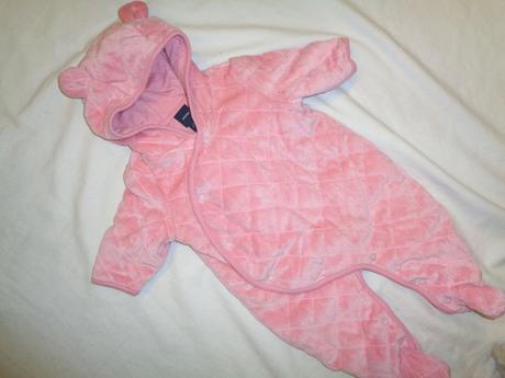 Luxusní růžový zateplený prošívaný zimní overal, gap,62