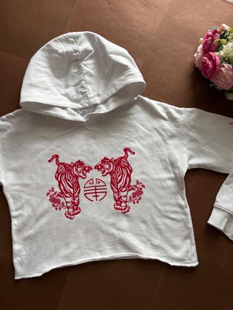 Mikina bílá crop top - v.12/13 let, bluezoo,158