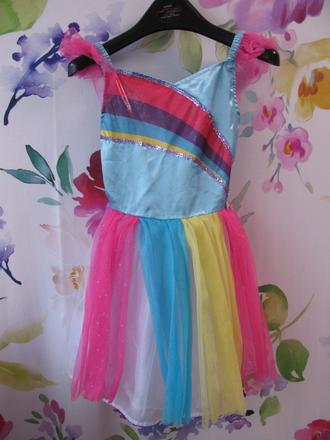 Karneval-krásné tylové šaty duhová víla,
