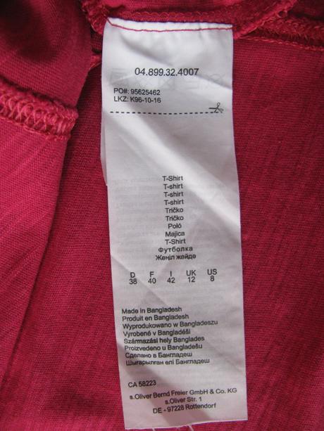 Vínové bavlněné tričko s.oliver, s.oliver,38