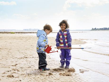 Pruhovaná bunda nepromokavá vel. 122/128, lupilu,122 / 128