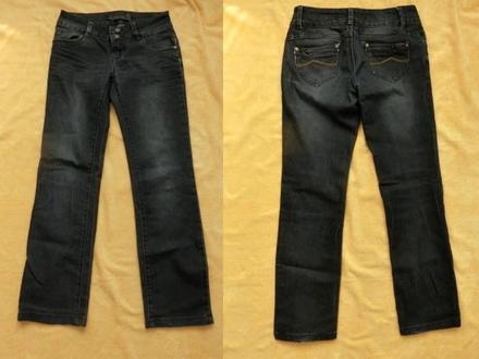 Tmavě modré rovné džíny kalhoty jeany jeans, s