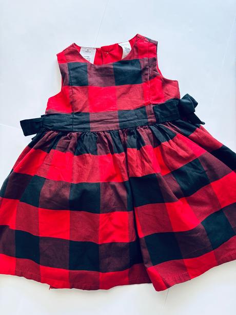 Ob/ šaty červeno černé - v.12 měsíců, carter's,80