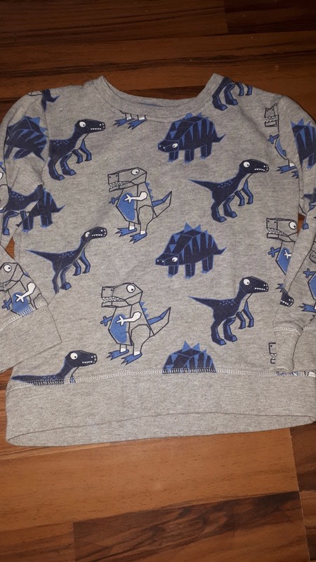 Šedá mikina s dinosaury 110 bluezoo, bluezoo,110