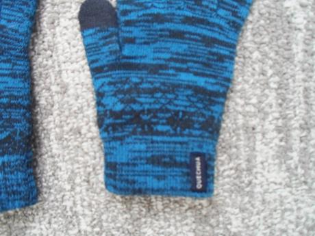 Modré prstové rukavice rukavičky dotykové, quechua,140