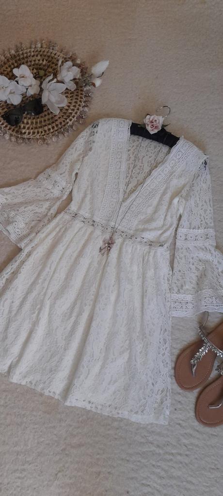 Lilie rose krajkové boho šaty, m