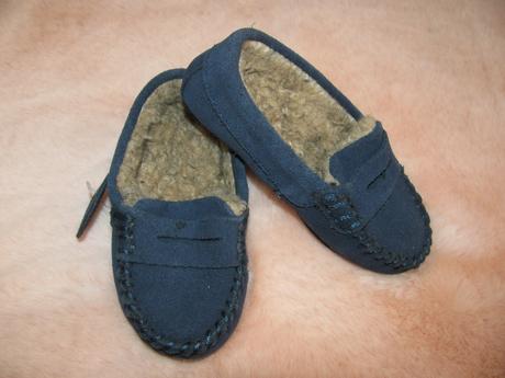 Vyteplené kožené botičky,papučky -vel.21,5, marks & spencer,21