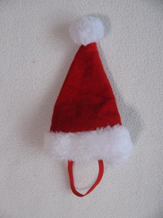 Sametová mikulášská čepice pro domácí mazlíčky, 