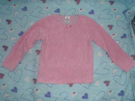 Růžové sametové triko s mašličkou, zn. kute, 110