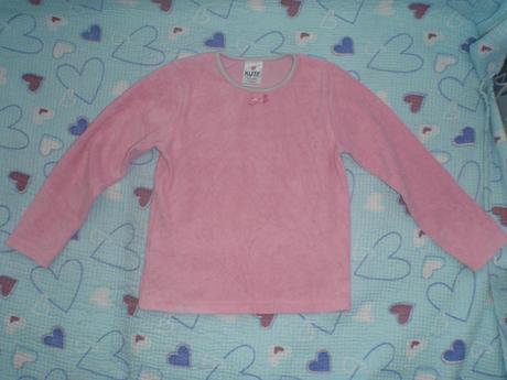 Růžové sametové triko s mašličkou, zn. kute, 110