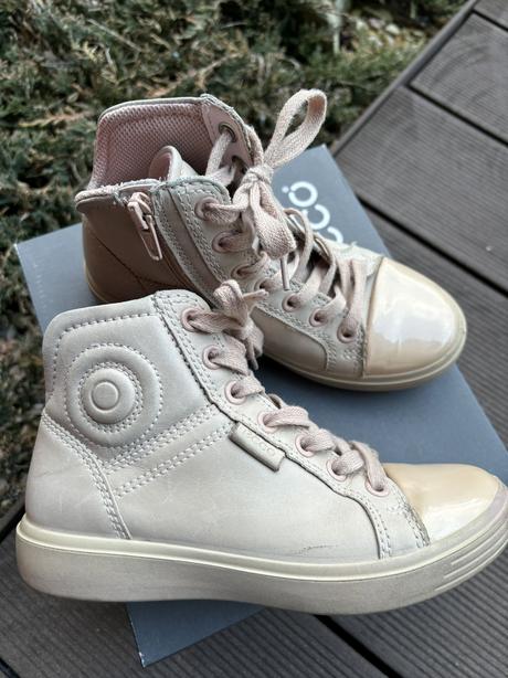 Kožené kotníkové boty ecco 30 růžové, ecco,30