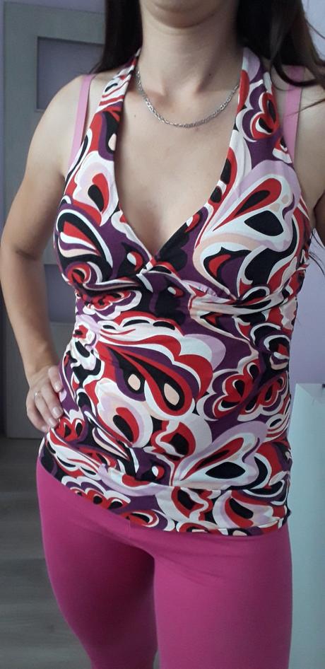 1326 - tričko s vázáním za krk, h&m,s