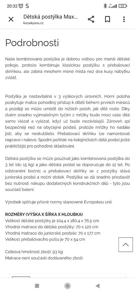 Postýlka rostoucí, šířka (cm): 75,délka (cm): 190