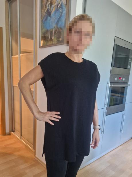 Tričko mikina černá hm basic, h&m,s