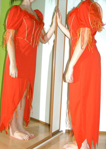 Karnevalové šaty čertice, ohnivá žena, rudý anděl, 