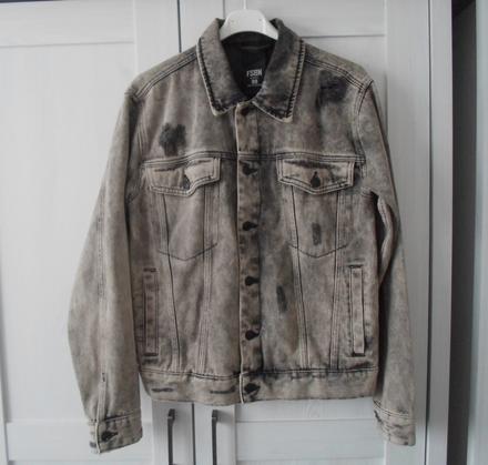Šedá trhaná riflová bunda džíska, new yorker,s