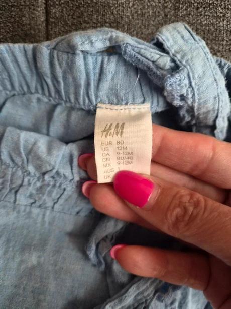 Letní overal h&m s výšivkou, vel. 80, h&m,80
