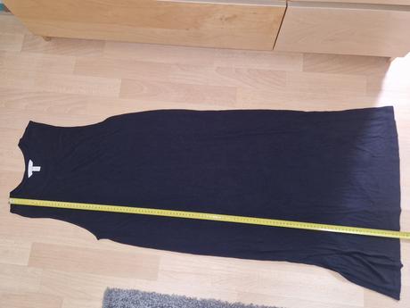 Šaty dlouhé černé s rozparkem hm basics, h&m,xl
