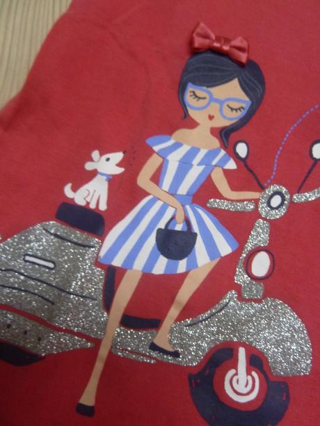 Triko s dívkou na mopedu, palomino,128